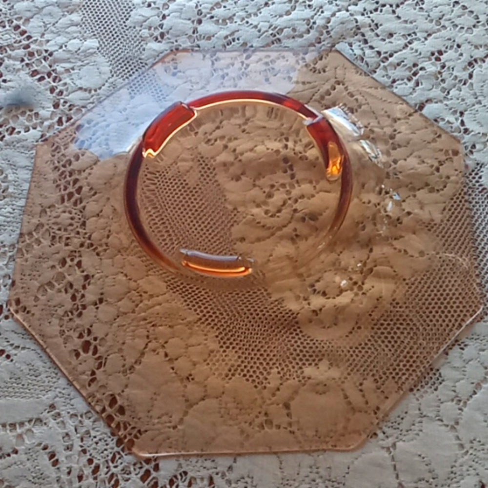 Vintage Lancaster pink depression glass bowl